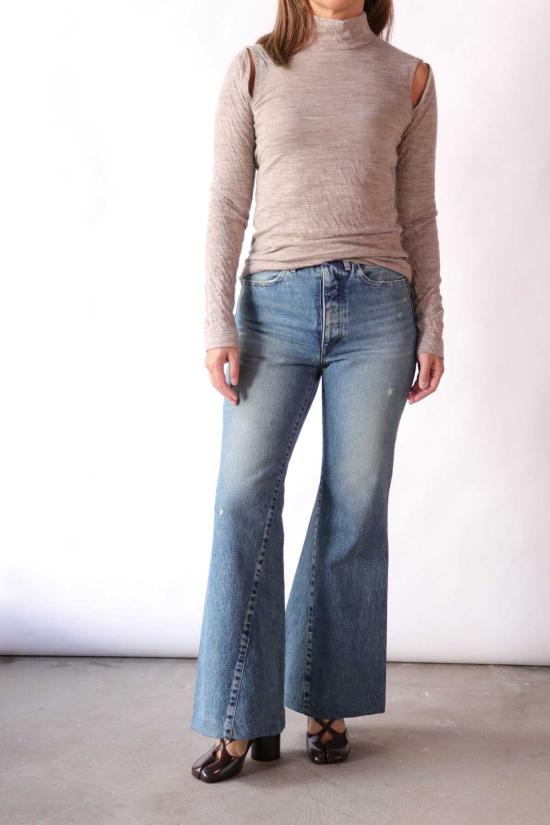  타나카 긴팔 티셔츠 하이넥 저지 - TANAKA