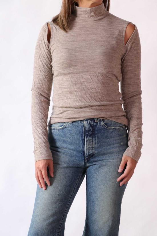  타나카 긴팔 티셔츠 하이넥 저지