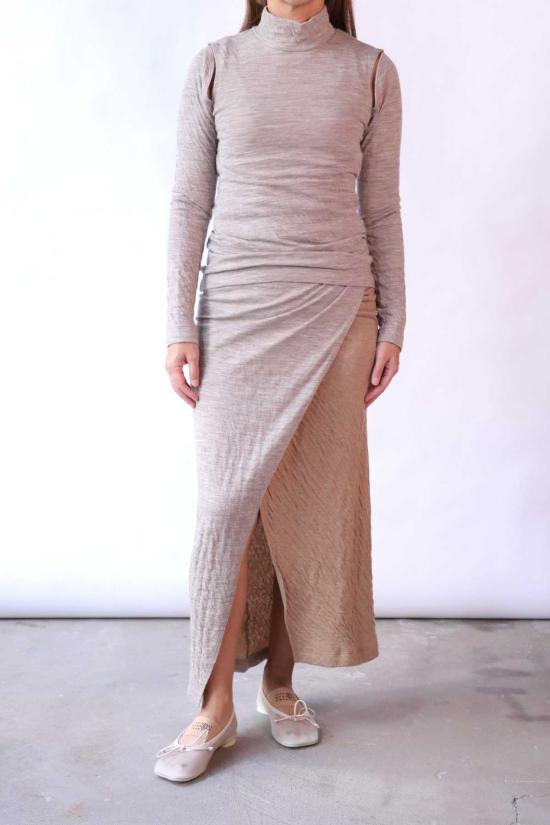  타나카 긴팔 티셔츠 하이넥 저지 - TANAKA