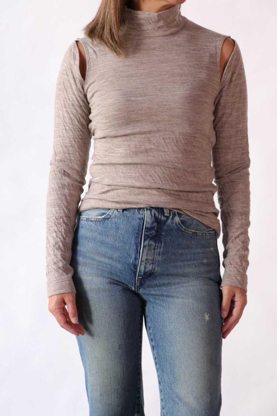  타나카 긴팔 티셔츠 하이넥 저지 - TANAKA