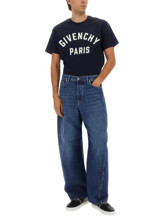 25FW 지방시 맥시 로고 코튼 티셔츠 BM71NK3YRS 411 Blue - GIVENCHY