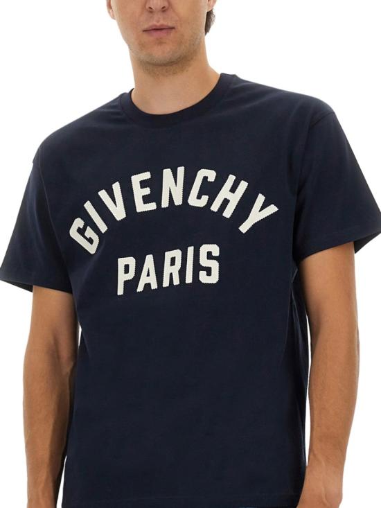 25FW 지방시 맥시 로고 코튼 티셔츠 BM71NK3YRS 411 Blue - GIVENCHY