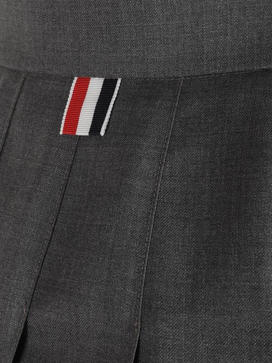  톰브라운 슈퍼 120수 스쿨 유니폼 드롭백 플리츠 미니 스커트 FGC402V00626035 Grey - THOM BROWNE