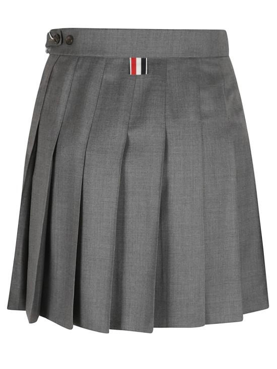  톰브라운 슈퍼 120수 스쿨 유니폼 드롭백 플리츠 미니 스커트 FGC402V00626035 Grey - THOM BROWNE