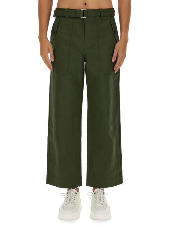  메종키츠네 스트레이트 팬츠 LM01110WW0079 MILITARY GREEN Green