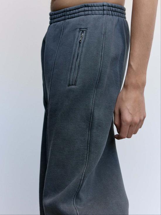  아워레가시 트레이닝/조거 팬츠 아워 레거시 워른 블랙 헤프티 플리스 코튼 트랙 팬츠 - OUR LEGACY