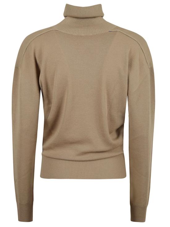  버버리 스플릿 터틀넥 라인 울 스웨터  8095115 A3743 Brown - BURBERRY