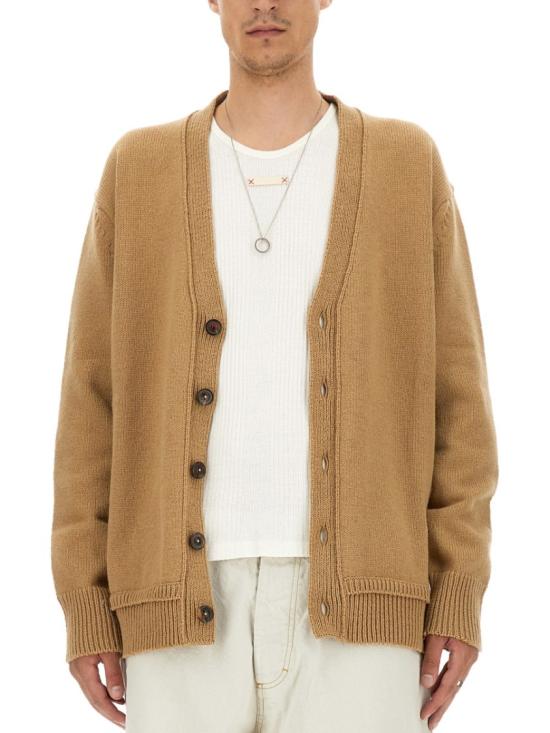  마르지엘라 엘보우 패치 가디건 SI1GP0003 S18064106F Neutrals - MAISON MARGIELA