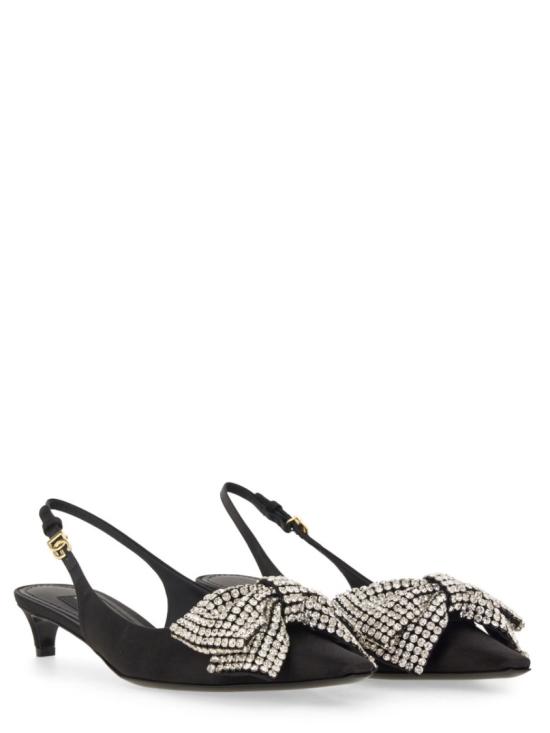  돌체앤가바나 라인스톤 새틴 슬링백 CG0843 A9S438S488 Black - DOLCE & GABBANA