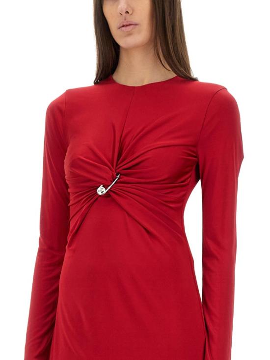 25SS 베르사체 미디 원피스 1018475 1A124971RB30 Red - VERSACE