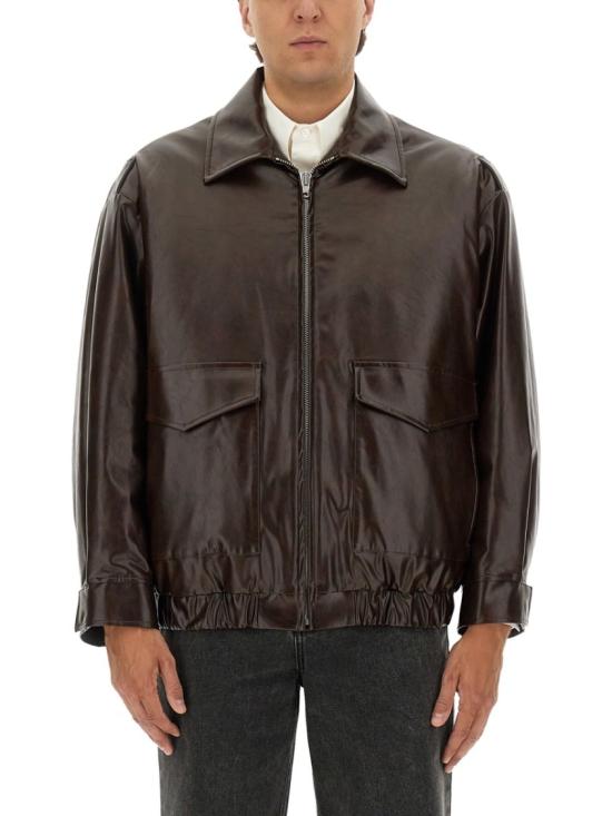 25FW MM6 메종마르지엘라 인조 가죽 재킷 SH0AM0065 M35465144 Brown