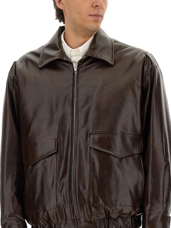 25FW MM6 메종마르지엘라 인조 가죽 재킷 SH0AM0065 M35465144 Brown - MM6 MAISON MARGIELA