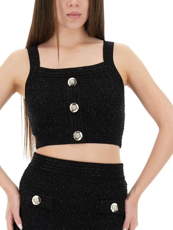 25FW 발망 탑 FF1AB052KI74 0PA Black - BALMAIN