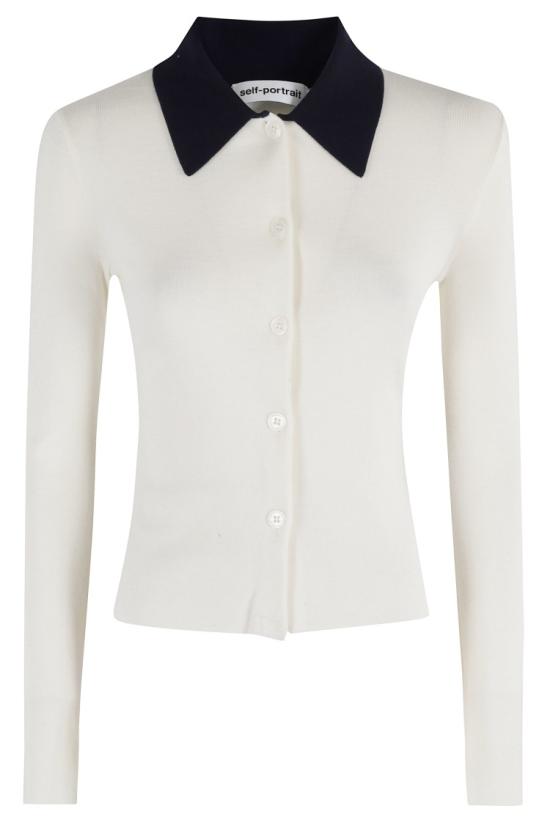 25FW 셀프 포트레이트 폴로 티셔츠 PF25097CC 097 White