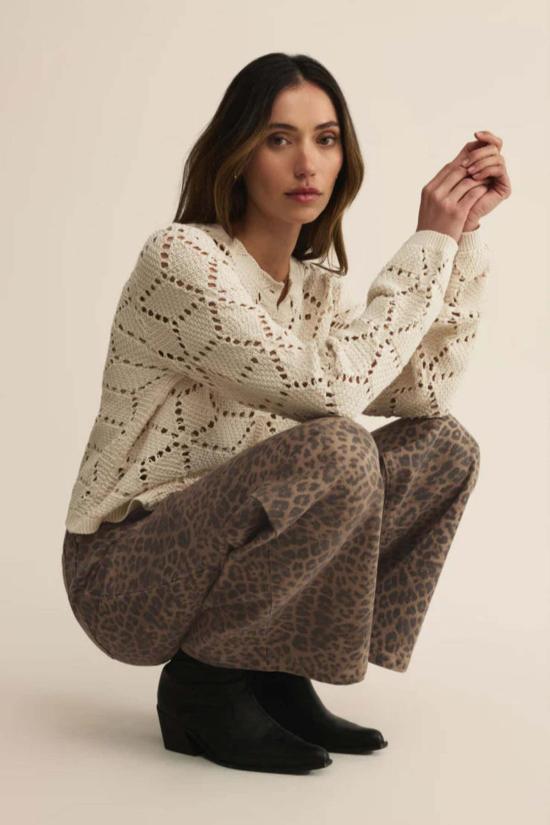  Z 서플라이 데님 팬츠 Z Supply Marli 데님 레오파드 팬츠 데저트 탄 - Z SUPPLY