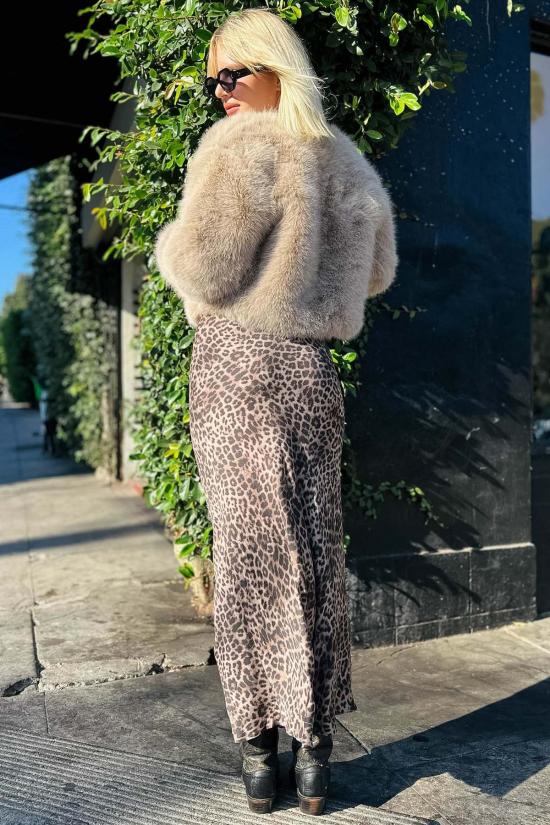  Z Supply 롱 스커트 이자벨 레오파드 스커트 데저트 탄 - OTHER BRANDS