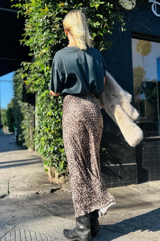  Z Supply 롱 스커트 이자벨 레오파드 스커트 데저트 탄 - OTHER BRANDS