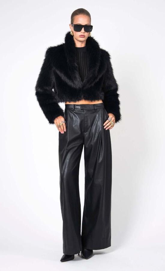  논살란트 레이블 코트 논샬런트 라벨 우마 퍼 재킷 블랙 - NONCHALANT LABEL