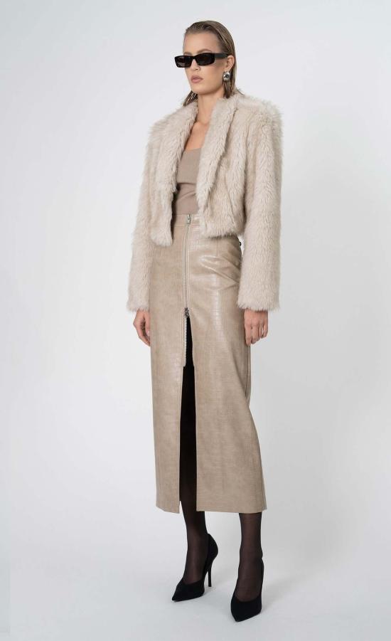  논살란트 레이블 코트 논샬런트 라벨 우마 퍼 재킷 아이보리 - NONCHALANT LABEL