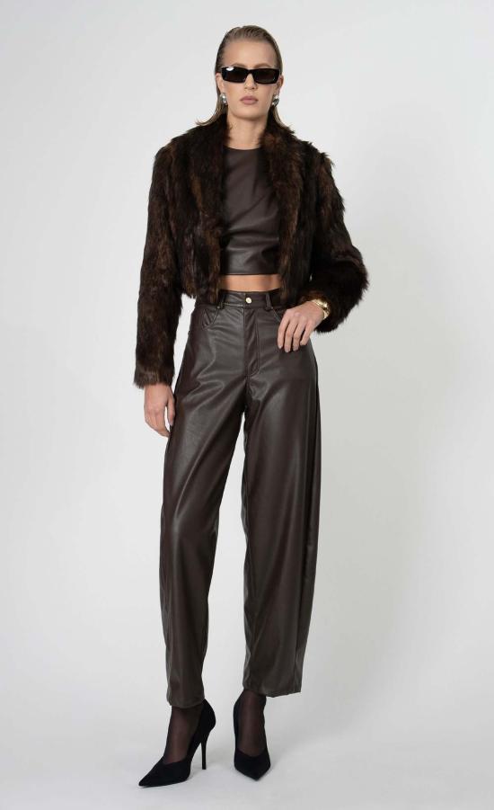  논살란트 레이블 코트 논샬런트 라벨 우마 퍼 재킷 다크 브라운 - NONCHALANT LABEL