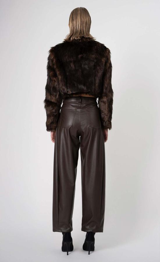  논살란트 레이블 코트 논샬런트 라벨 우마 퍼 재킷 다크 브라운 - NONCHALANT LABEL