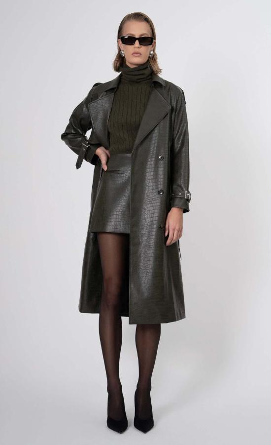  논살란트 레이블 트렌치 코트 논차런트 라벨 에이드리언 트렌치코트 아미 그린