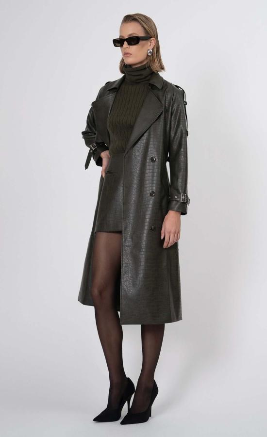  논살란트 레이블 트렌치 코트 논차런트 라벨 에이드리언 트렌치코트 아미 그린 - NONCHALANT LABEL