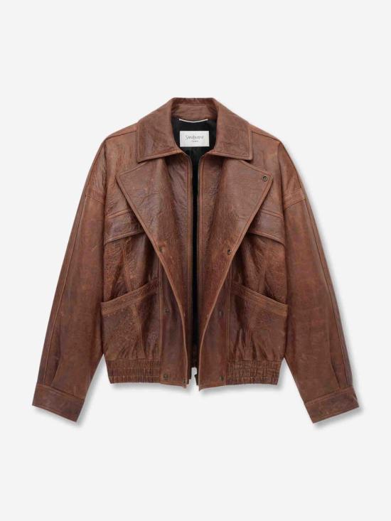 25FW 생로랑 자켓 843931YCSX2 2800BRUN CHENE BROWN - SAINT LAURENT