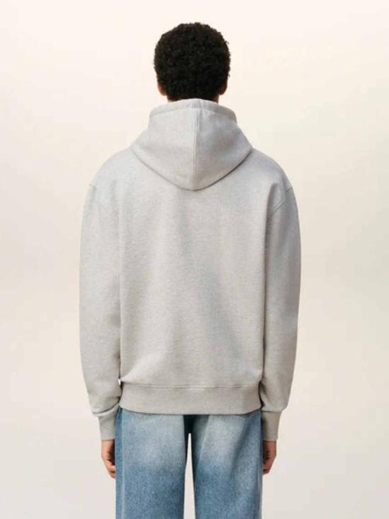 25FW 아미 스몰 하트 로고 후드 티셔츠 HSW764 730 0951HEATHER ASH GREY LIGHT GREY - AMI