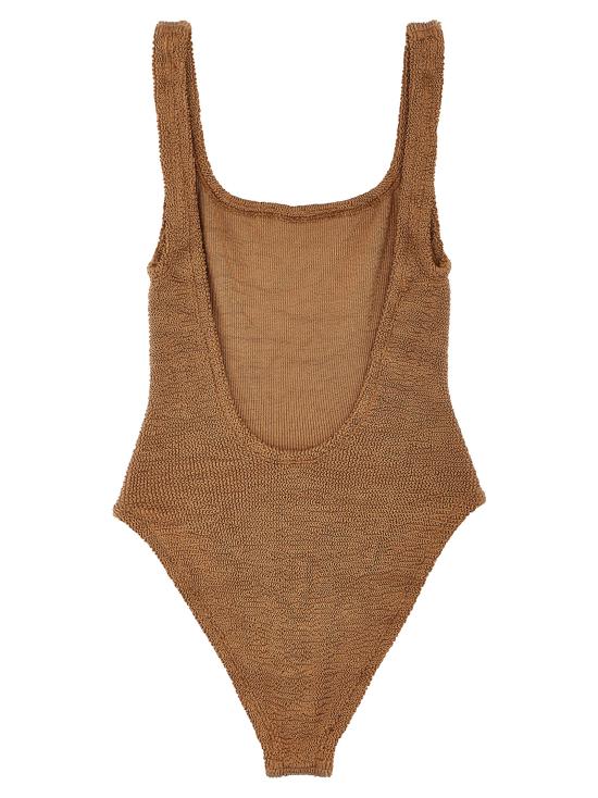 25FW 훈자 지 비치웨어 SQUARENECKSWIMMETALLICCOCOA Brown - HUNZA G