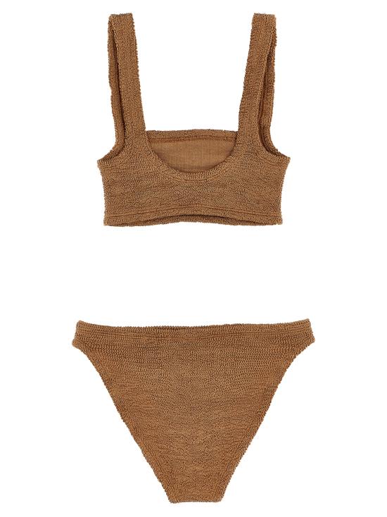 25FW 훈자 지 비치웨어 XANDRABIKINIMETALLICCOCOA Brown - HUNZA G