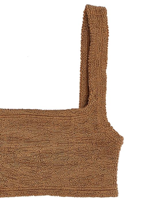 25FW 훈자 지 비치웨어 XANDRABIKINIMETALLICCOCOA Brown - HUNZA G