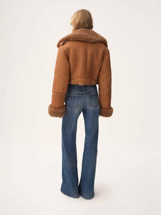 25FW 끌로에 가죽 자켓 CH25ACV36202 26OAmber Brown - CHLOE