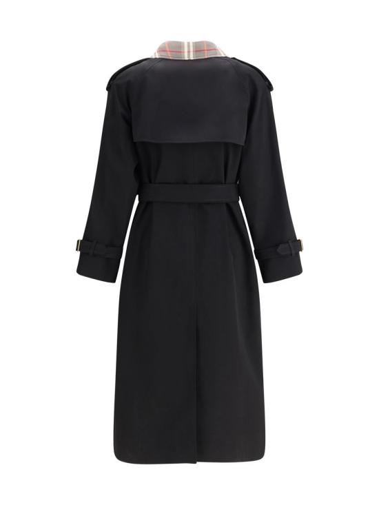 25FW 버버리 롱 체크 칼라 캐슬포드 트렌치코트  8113633 A1189 Black - BURBERRY