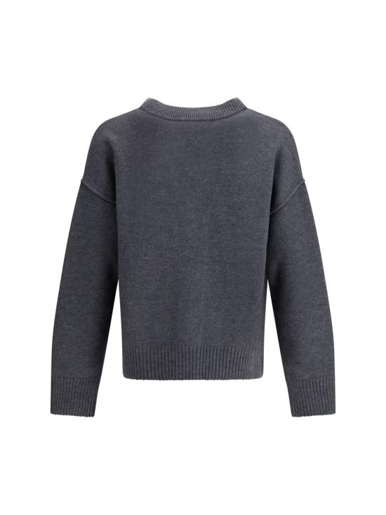 26SS 아미 하트 로고 인타르시아 V넥 가디건 UKC367018 084 GREY - AMI