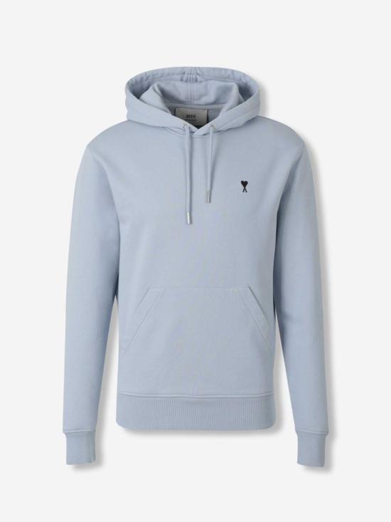 25FW 아미 스몰 하트 로고 후드 티셔츠 HSW764 730 4506SKY BLUE