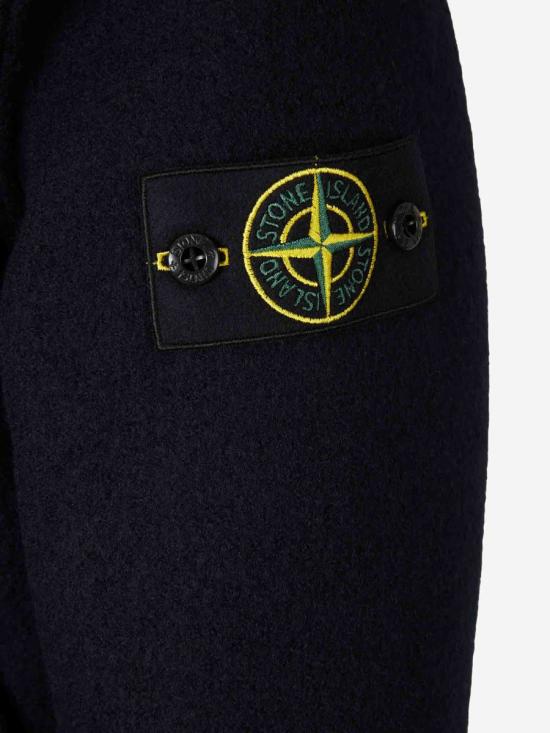 25FW 스톤 아일랜드 펠티드 RWS 울 더블 브레스티드 피 코트  K2S155100059S0IN1 V0020NAVY BLUE MIDNIGHT BLUE - STONE ISLAND