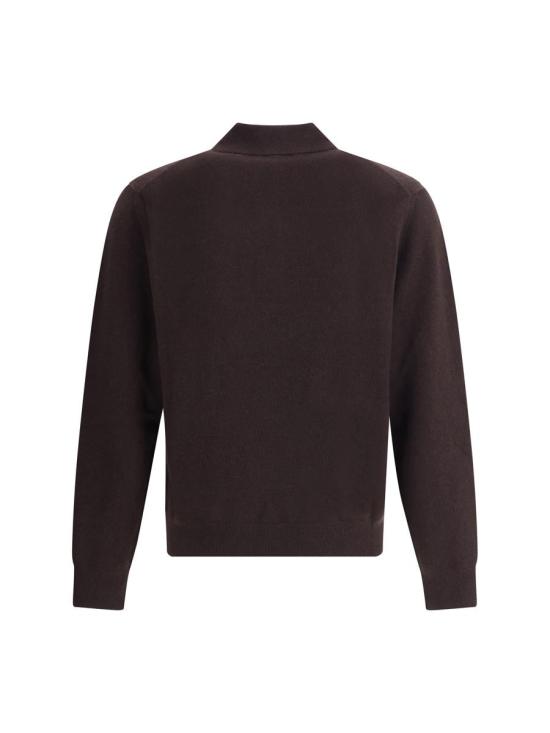 25FW 버버리 롱 슬리브 캐시미어 블렌드 폴로 셔츠 8113792 C3475 BROWN - BURBERRY