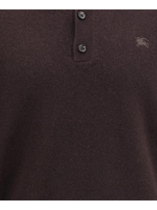 25FW 버버리 롱 슬리브 캐시미어 블렌드 폴로 셔츠 8113792 C3475 BROWN - BURBERRY