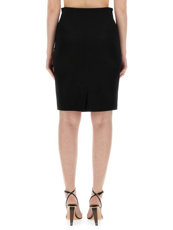  모스키노 미디 스커트 01250433 555 Black - MOSCHINO