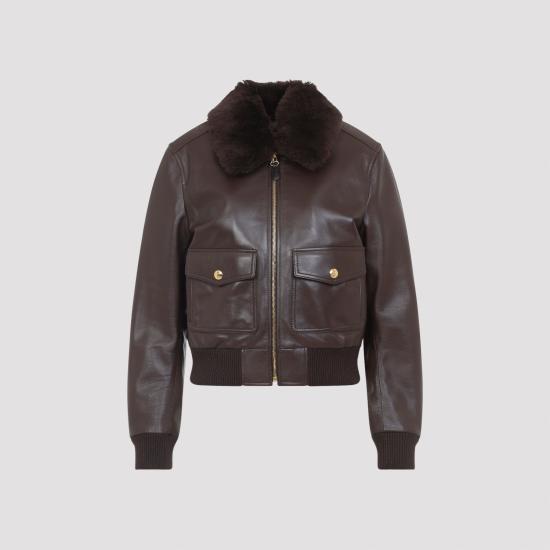 25FW 셀린느 봄버 자켓 RV0Q6599E 18DK CHOCOLATE DARK BROWN - CELINE