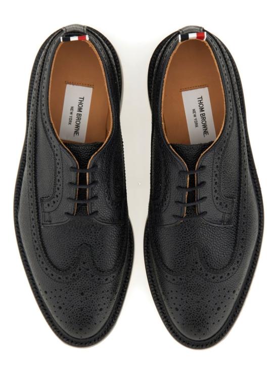  톰브라운 페블 그레인 레더 솔 롱윙 브로그 MFD002A 00198001 Black - THOM BROWNE