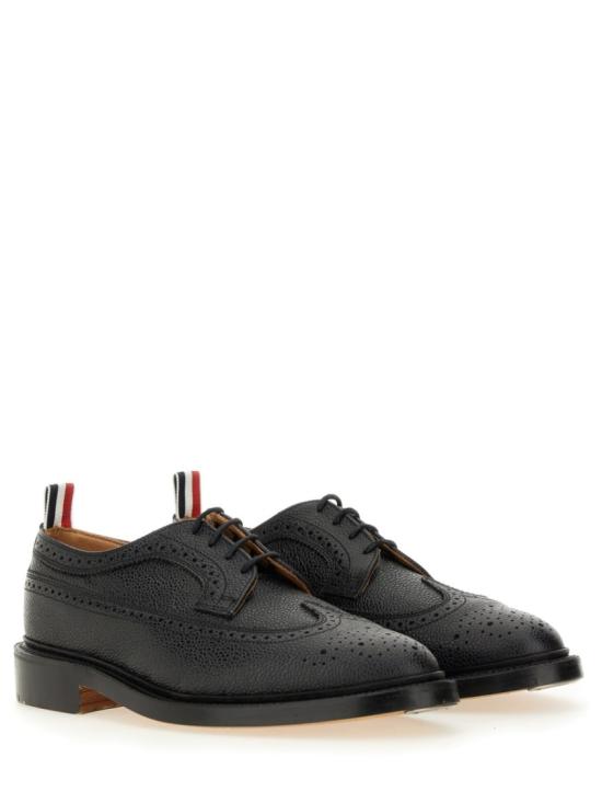  톰브라운 페블 그레인 레더 솔 롱윙 브로그 MFD002A 00198001 Black - THOM BROWNE