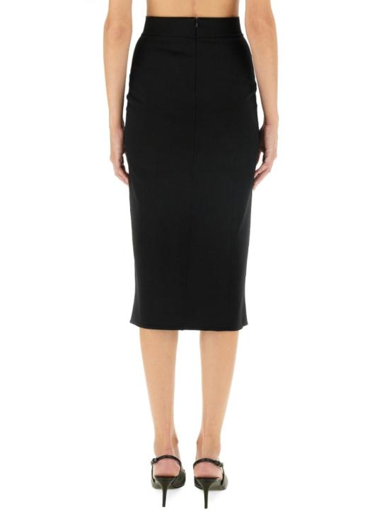  돌체앤가바나 스트레치 비스코스 니트 DG 로고 펜슬 스커트 FXO10T JFMEXN0000 Black - DOLCE & GABBANA