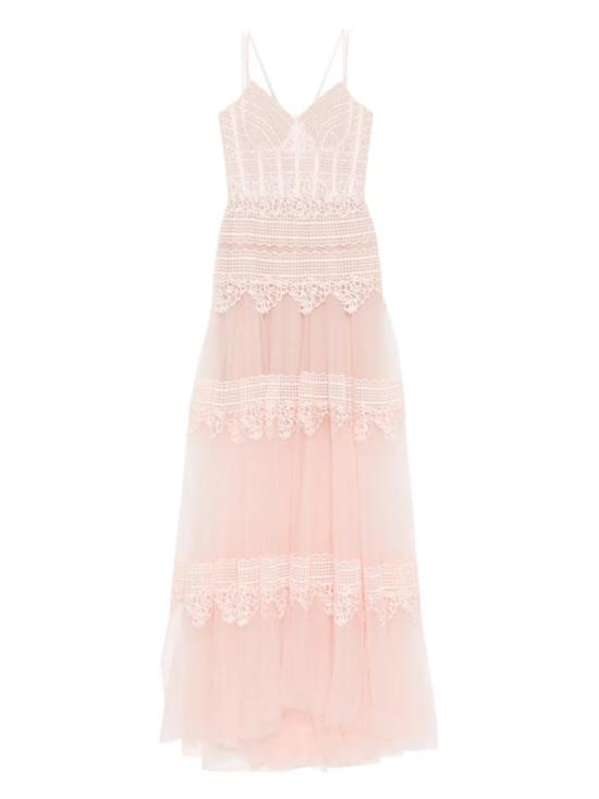  사이드 코베이시 롱 원피스 레이스 롱 드레스