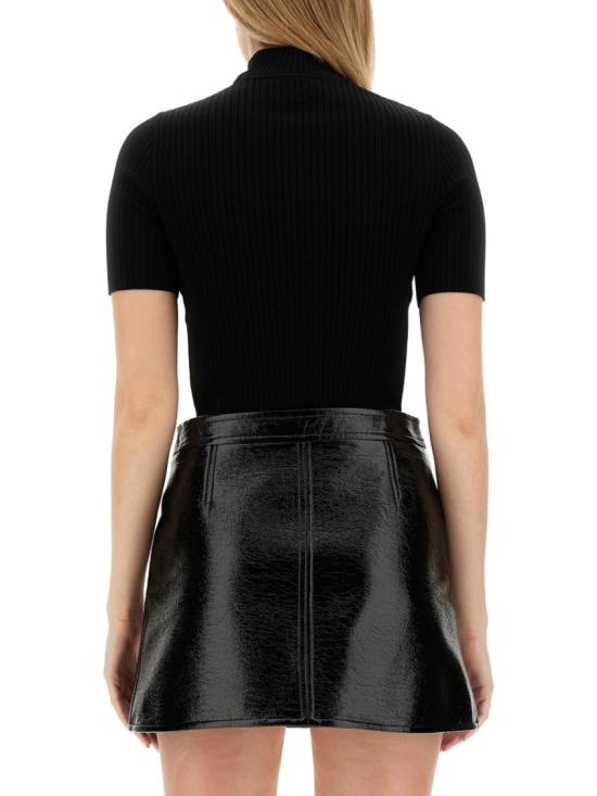  쿠레쥬 리에디션 니트 탑 숏슬리브 PERMPU026FI0001 9999 Black - COURREGES