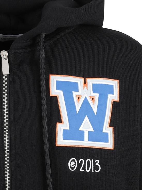 24FW 오프화이트 후드 티셔츠 OMBE015F24FLE0041084 Black - OFF WHITE