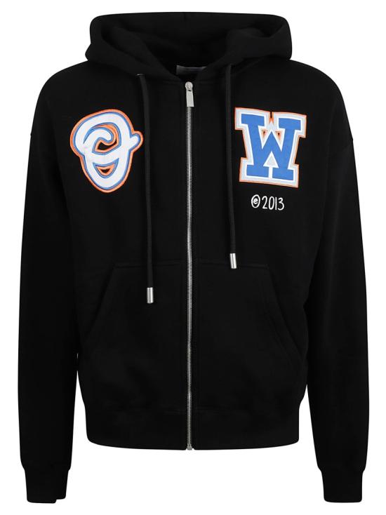 24FW 오프화이트 후드 티셔츠 OMBE015F24FLE0041084 Black