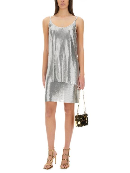 25SS 파코라반 숏 스커트 24HIJU012MH0004 P040 Silver - PACO RABANNE