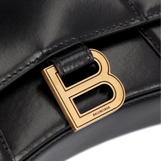  발렌시아가 아워글래스 XS 핸드백 5928331QJ4M1000 Black - BALENCIAGA